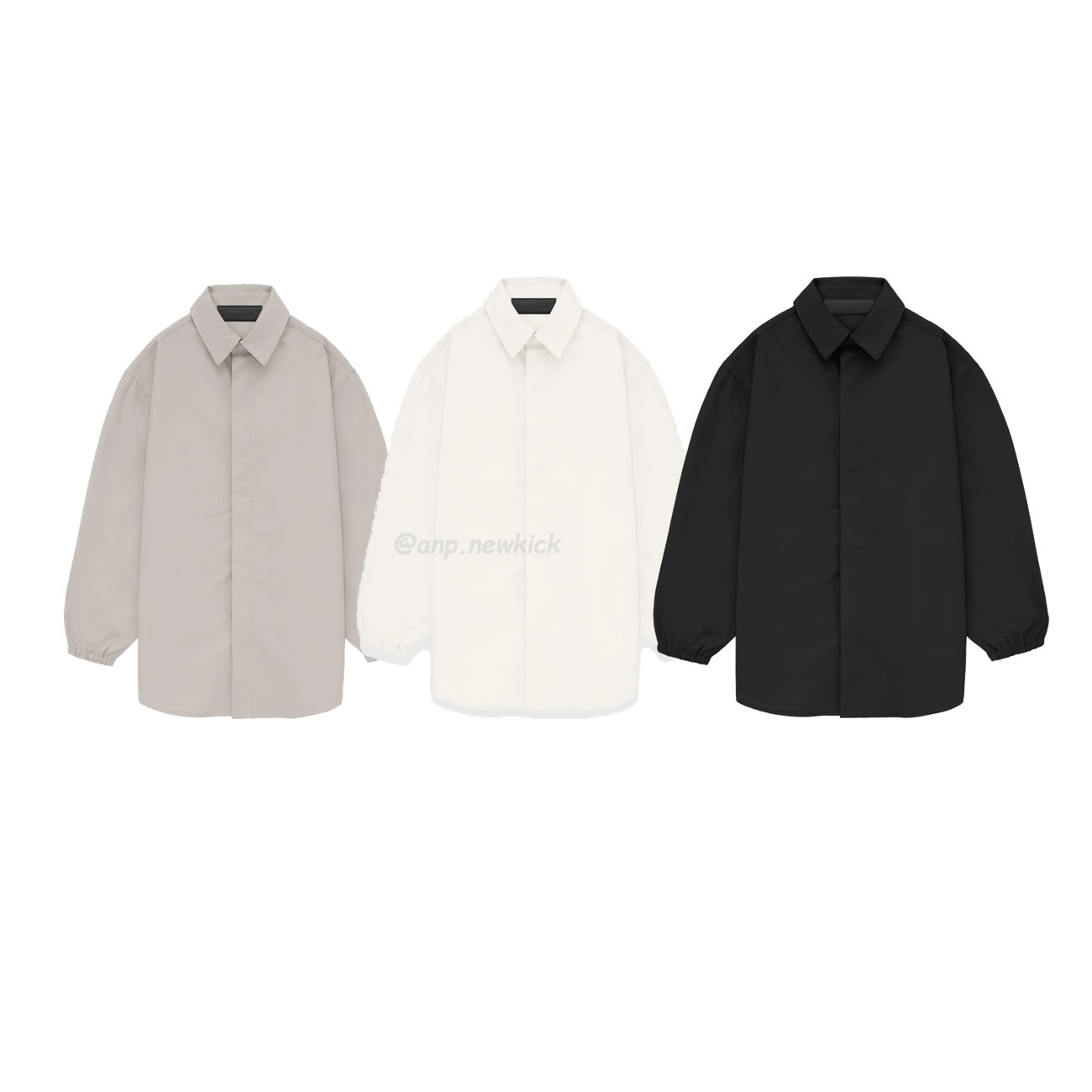 Fear Of God Essentials Fog 23fw Tie Cuffed Shirt Black Apricot Gray S Xl (1) - newkick.app